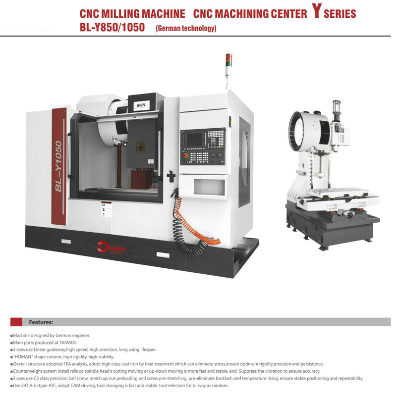 .BL-Y850 1050 CNC Fresagem CNC Usinagem Cente