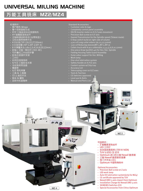 MÁQUINA DE FRESAMENTO UNIVERSAL MZ2-MZ4