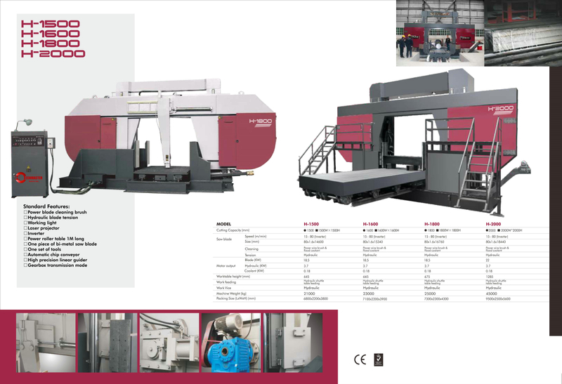 MÁQUINA DE SERRA DE FAIXA DE METAL H-1500 / H-1600.H-1800 / H-2000