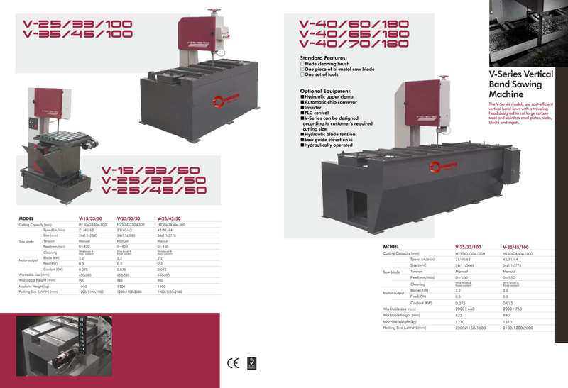 MÁQUINA DE SERRA DE FAIXA DE METAL SÉRIE V15 / V25 / V40