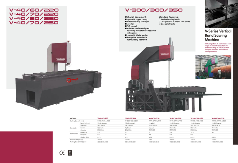 MÁQUINA DE SERRA DE FAIXA DE METAL SÉRIE V40 / V50 / V180 / V300