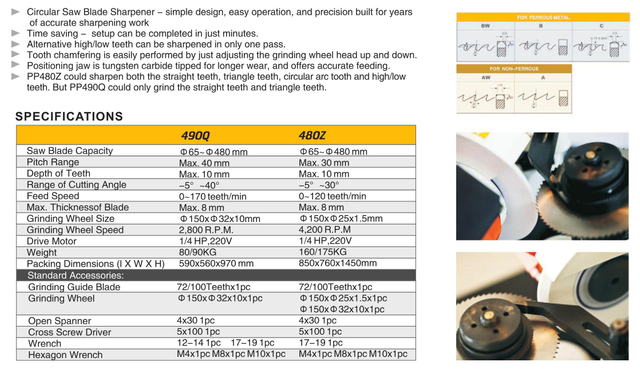 Aparelador de lâmina de serra circular 490q