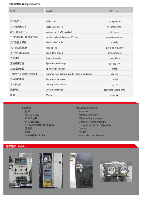 Máquina de moagem universal UF1500
