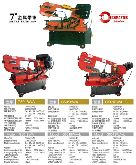 7 'Santa de banda portátil G5018WA-G5018WA-L-GW5018WA-G