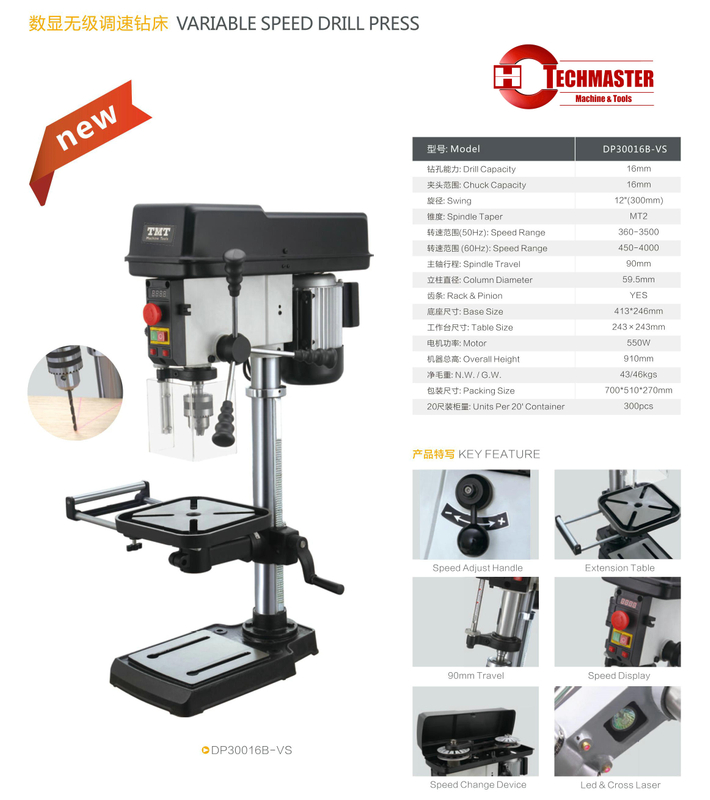 Broca de velocidade variável pressione dp30016b-vs