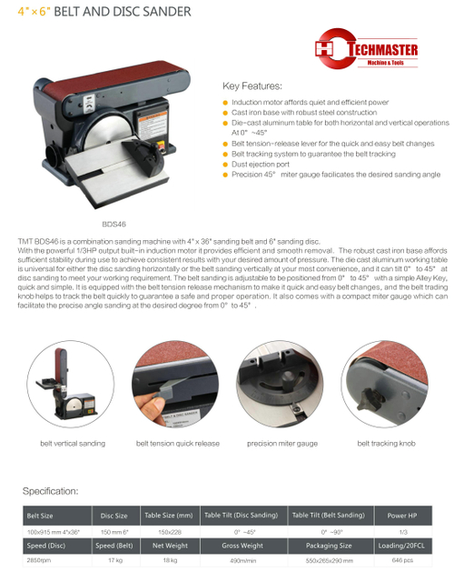 Cinturão e lixadeira de disco DBS46