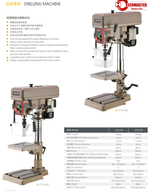 Máquina de perfuração Z1513A-Z1513B