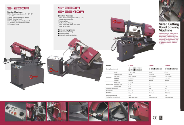 Banda de metal SAW Machine S-220R/S-280R/S-2840R