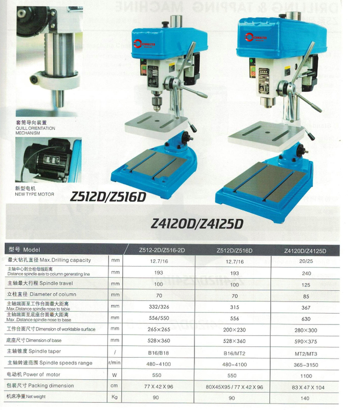 Máquina de perfuração de precisão da série ZD Z4120D
