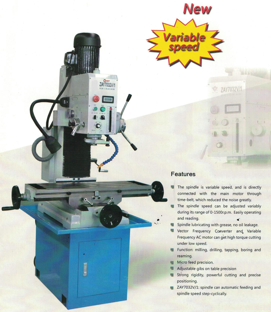 Máquina de fresagem e moagem totalmente industrial Vario Speed ​​Zay7032V-Zay7040V-Zay7045V