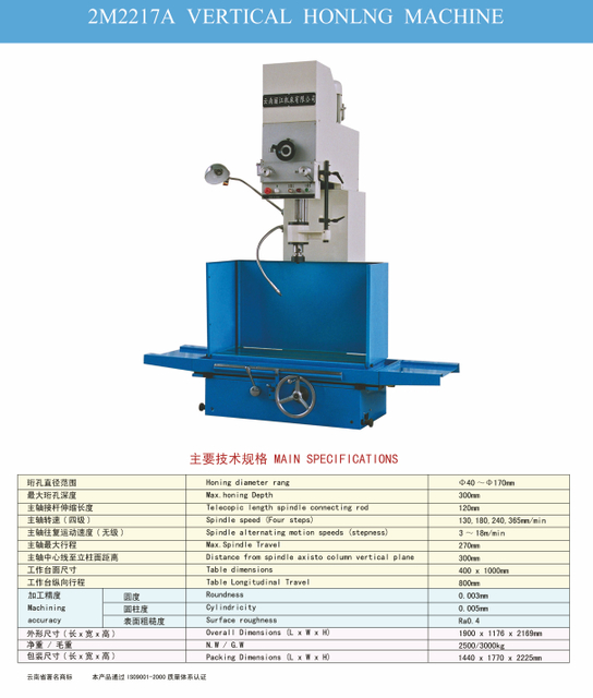 2M2217A Máquina de honra vertical 