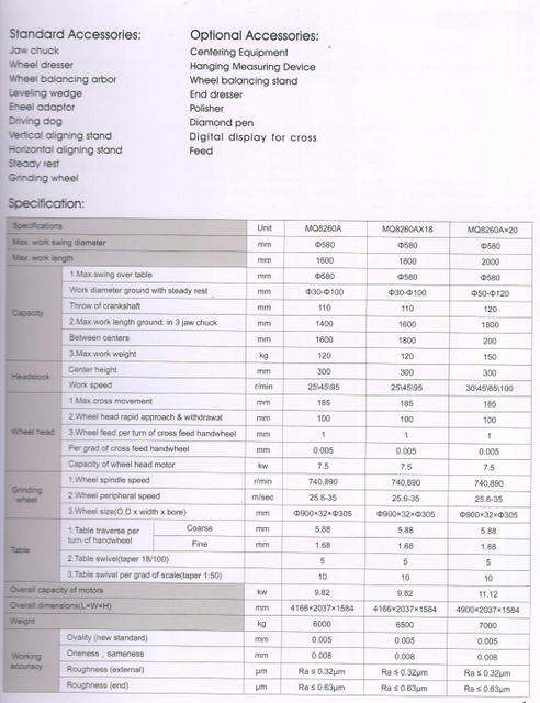 Máquina de moagem do eixo de manivela MQ8260A-MQ8260AX18-MQ8260AX20