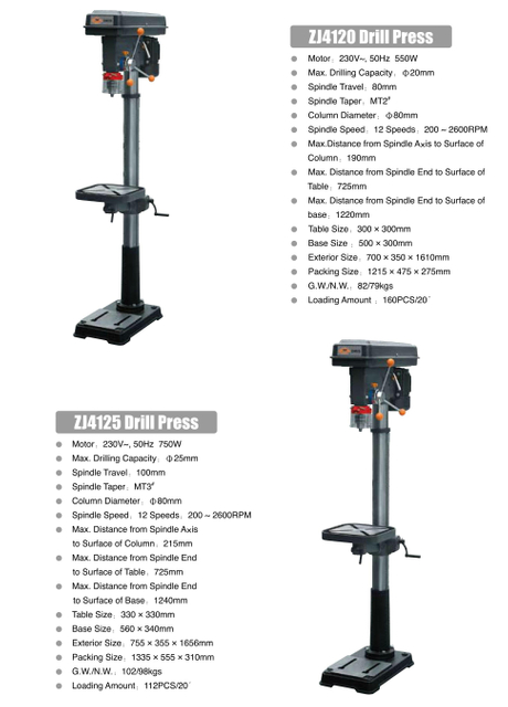 ZJ Série Drill Press ZJ4120-ZJ4125