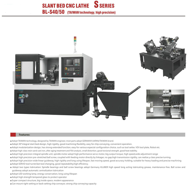 BL-S40 50 SLANT BED CNC TIRO 