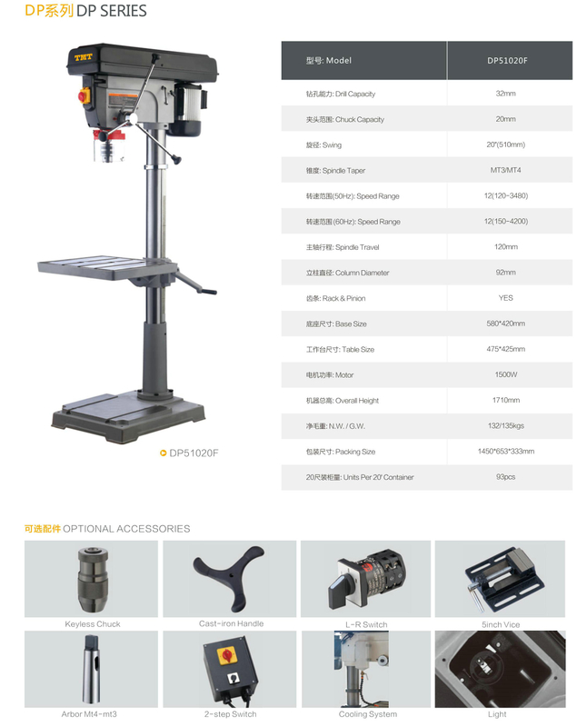 DP Série Drill Press Pressione DP51020F