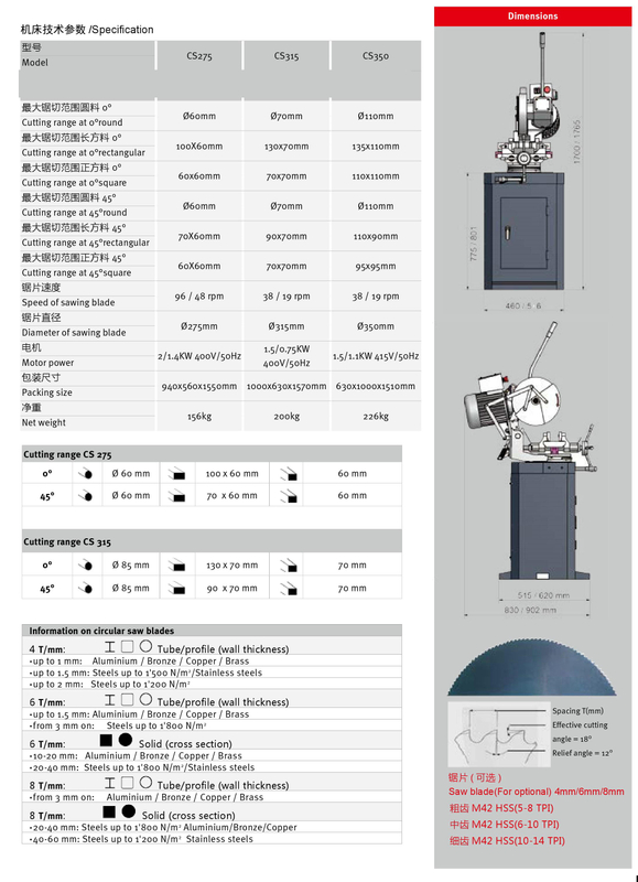Serra de metal circular manual CS275/CS315/CS350