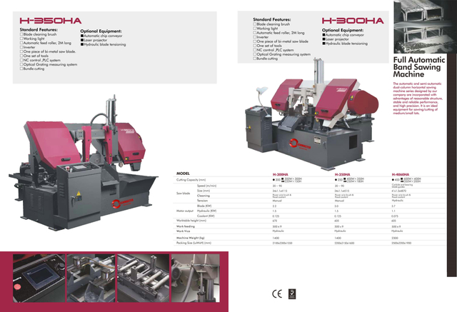 Banda de metal SAW Machine S-300HA/S-350HA./S-4060HA
