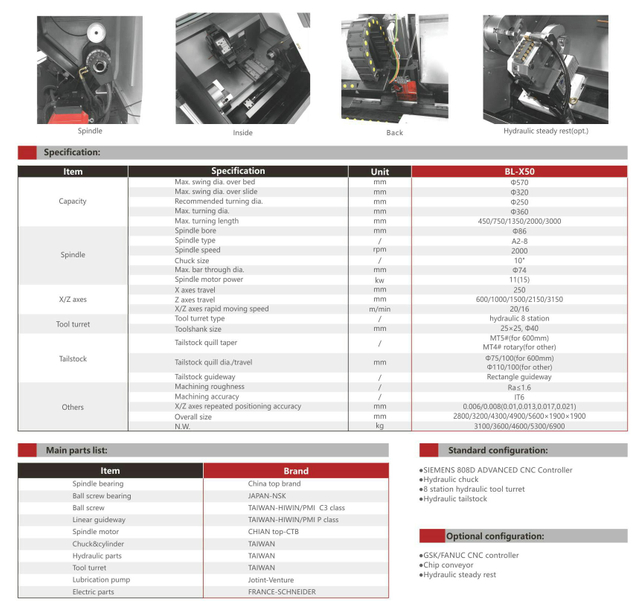 .Bl-x50 Slândor CNC torno