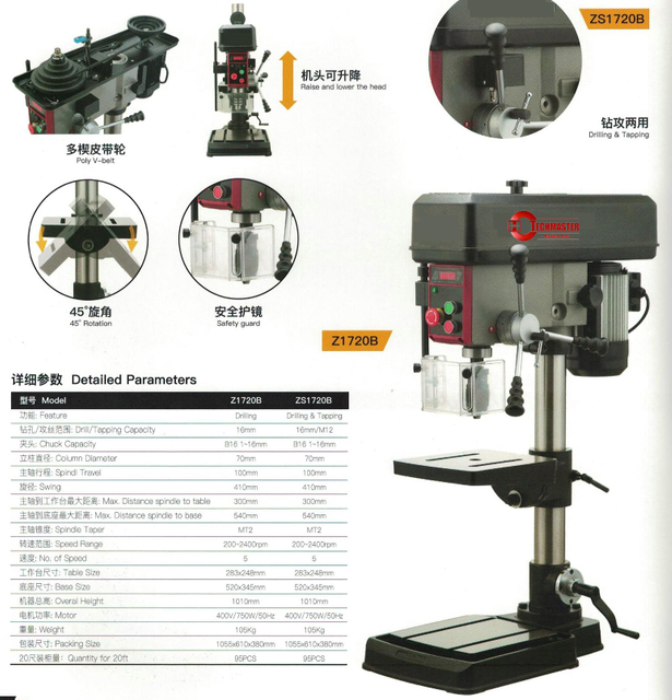 Máquina de perfuração industrial Z1720B
