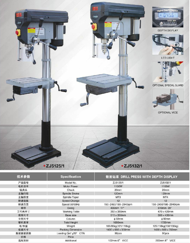 Pressione Pressione com Display de profundidade ZJ5125/1-ZJ5132/1