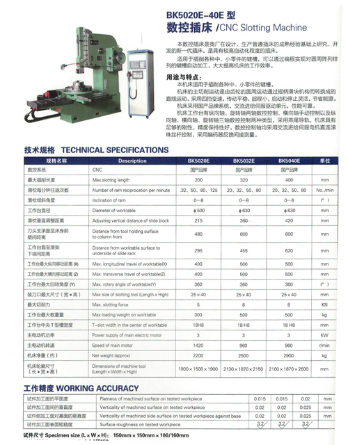 BK5020E-40E CNC Slotting Machine 