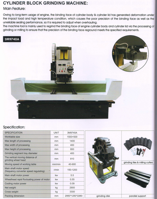 Máquina de moagem de blocos de cilindro 3m9740a