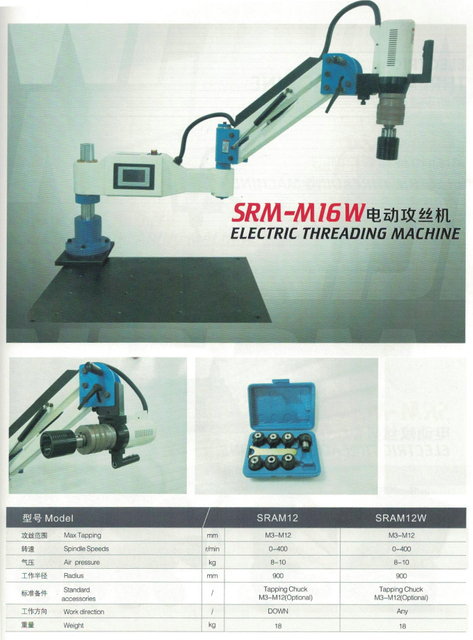 Máquina de rosqueamento elétrico SRAM16