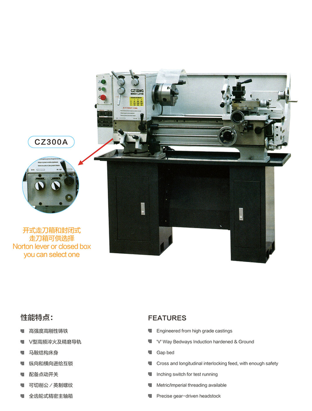 Caixa de alimentação fechada Torno CZ300A (530mm/910mm)