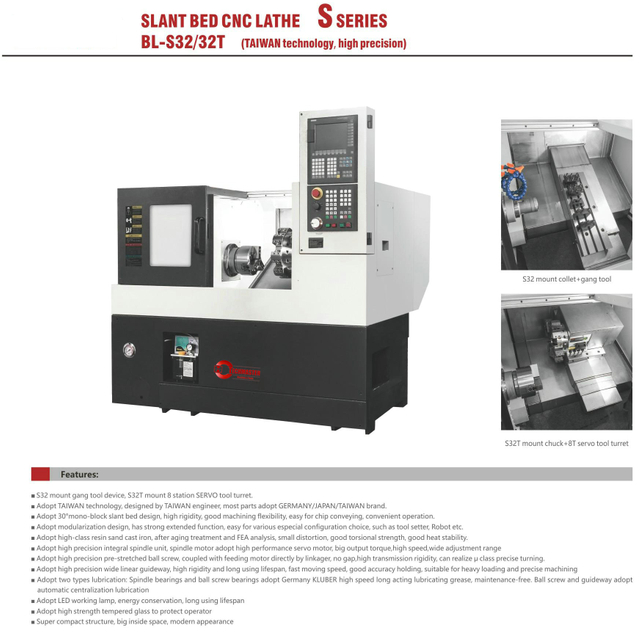 Slant Bed CNC torno BL-S32/32T
