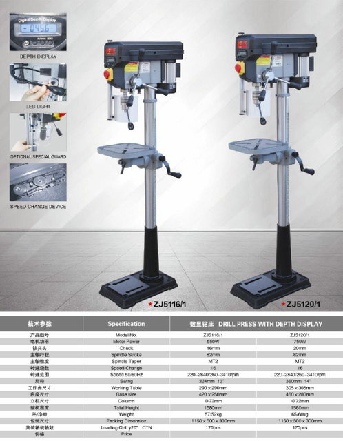Pressione Pressione com Display de profundidade ZJ55116/1-ZJ5120/1