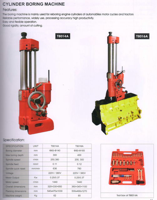 Máquina de perfuração de cilindro T8014A-T8016A