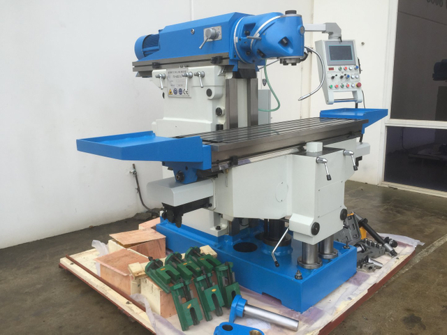 FU-460S-16. Universal Mill 1635mm x 460mm Tabela, ISO 50 eixo vertical, 3 eixos dro