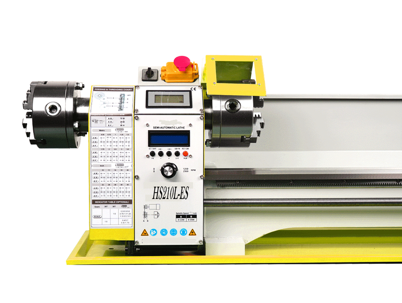 HS210L-ES 1000mm Auto esquerda e direita, fazendo mini torno de metal CNC com duas cabeças de chuck