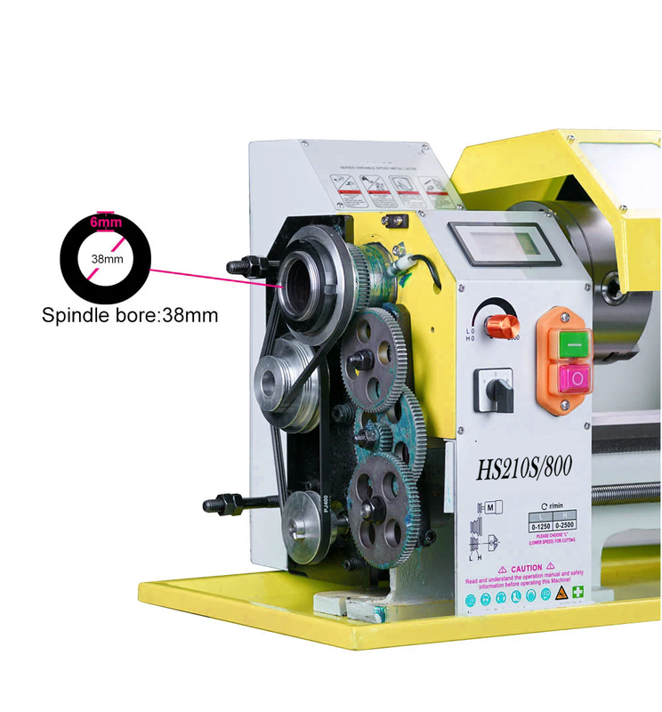 HS210SX800 900W Classificação de saída Motor sem escova de escova de 6 mm de espessura Mini Máquina de torno de metal