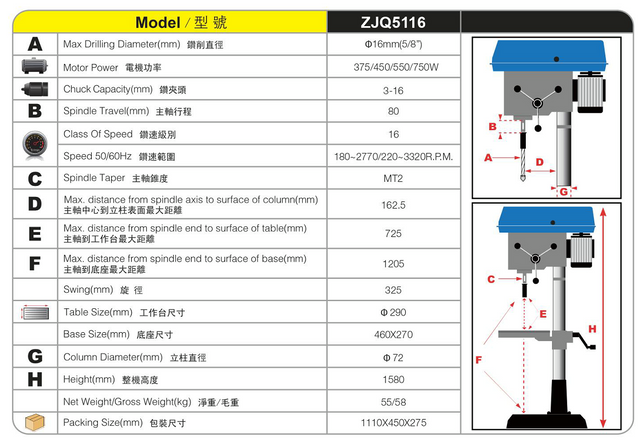 Pressione a broca ZJQ5116