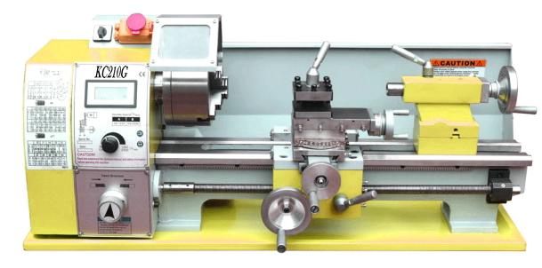  KC210G 8x16 torno com caixa de engrenagens de rosqueamento reverso, motor sem escova de 750w de alta qualidade com função de feed automática postiva e reversa mini -torno de torno de metal