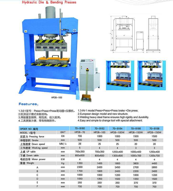  HPD-100 Hydraulic Die & Blending Presses
