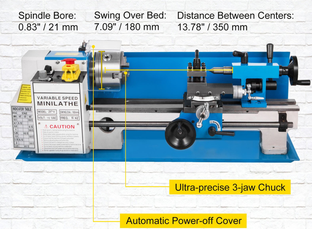 Torno de bancada 7 'x14 ' (180x350mm)