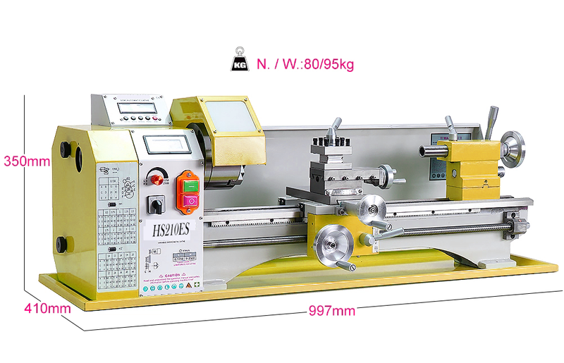 HC210ESX800 Auto esquerdo e direita Trequeamento fabricando mini -torno de metal CNC