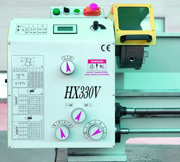 HX330V Plus (330x915mm) Motor Vario 1500W com mandril de 160 mm 915*330mm Máquina de torno de metal diy