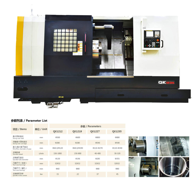  QK1212 Torno de rosqueamento de tubo CNC 