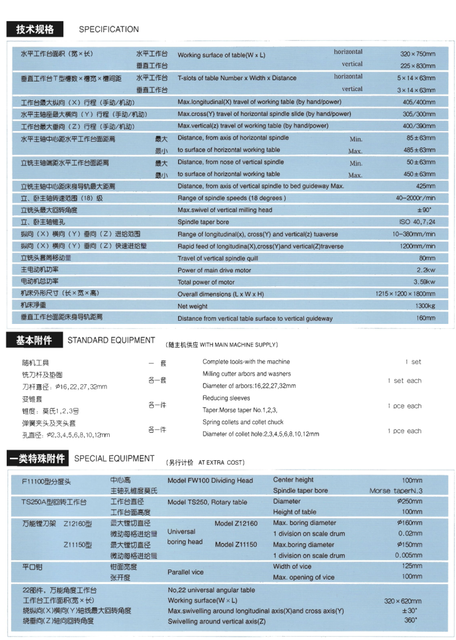 Máquina de moagem universal x8132