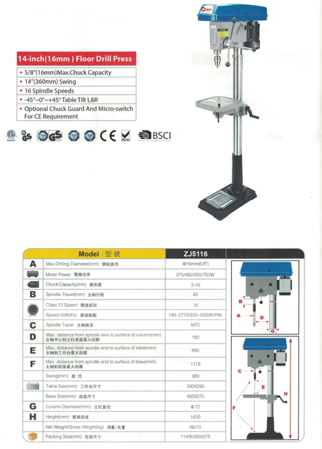 Pressione a broca ZJ5116