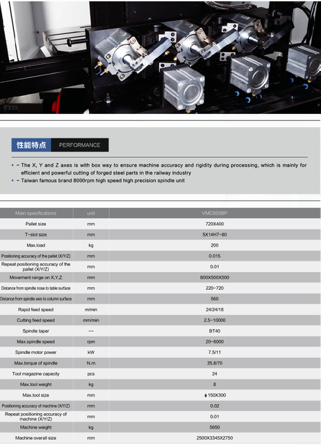 Centro de usinagem VMC850BP
