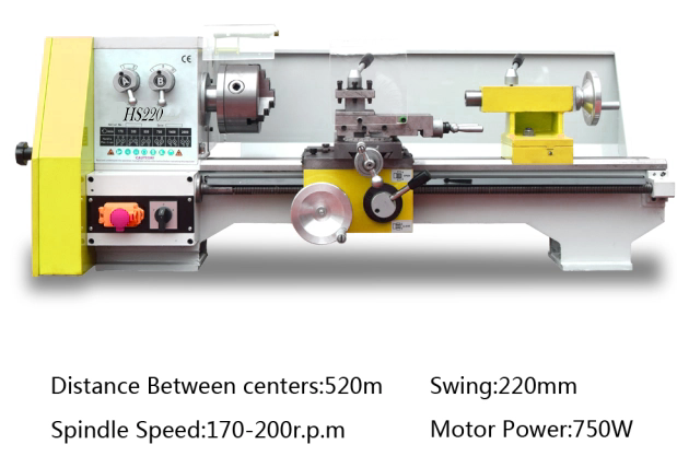 Máquina de torno HS220 para metal