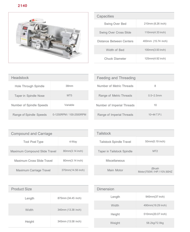 Torno de bancada WM210VX400