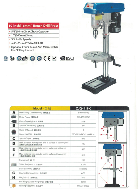 Pressione a broca ZJQ4116K