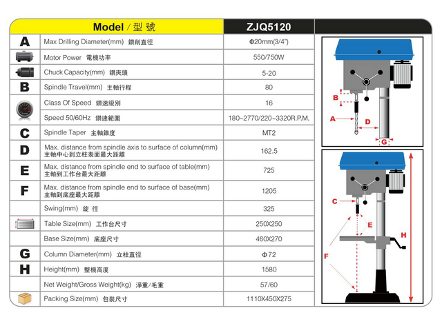 Pressione a broca ZJQ5120