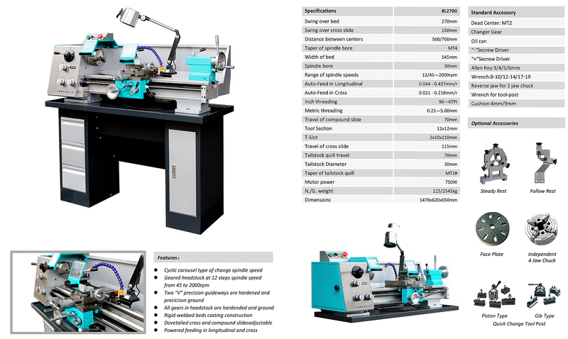 BL270G Torno 500mm/700mm