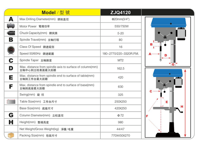 Pressione a broca ZJQ4120